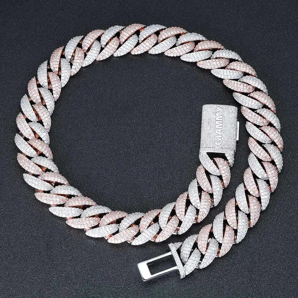 Rose Gold Cuban Chain Necklace Iced Out 22MM