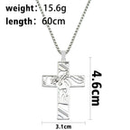Crown of Thorns Jesus Cross Cutout Necklace — Stainless Steel