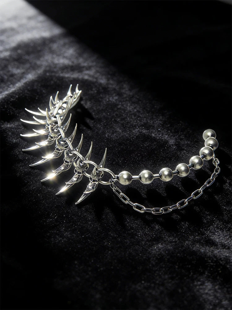Alternative Copper Skull Thorn Choker - Jewelry Accessories for Women and Men, Spiked Pendant Necklace, Bold Unisex