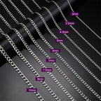 My Shape Basic Cuban Chain Necklaces for Men Chains Punk Figaro Box Curb Chain Chokers Lobster Clasp Fashion Male