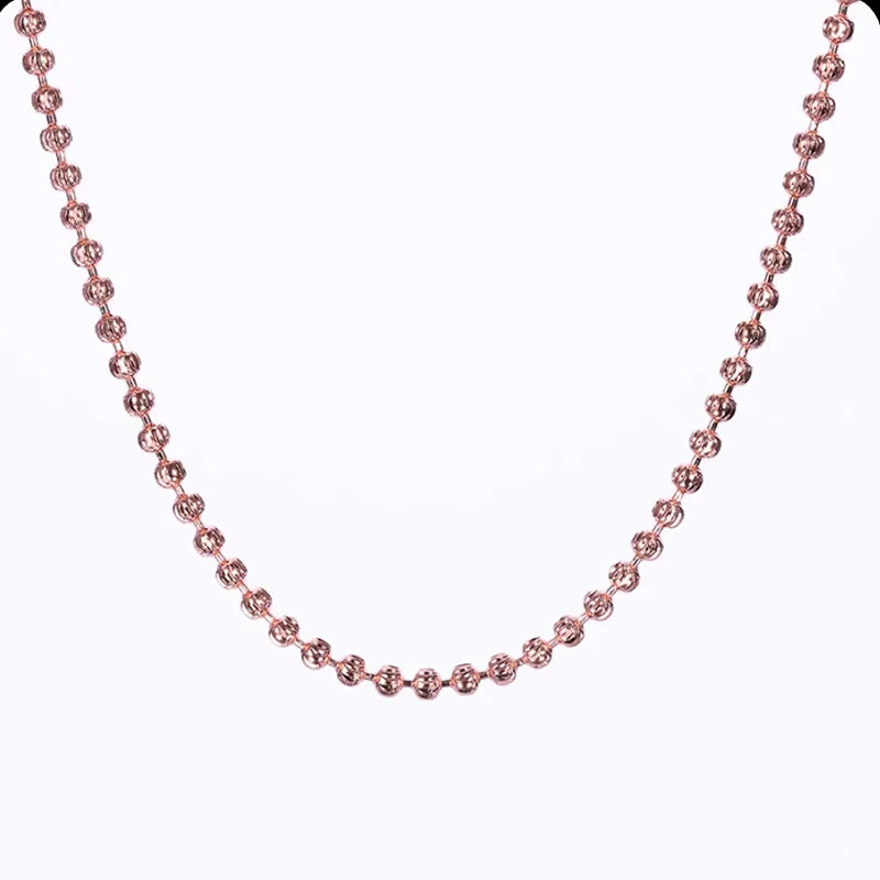 925 Sterling Silver 2mm Sparkling Diamond Chain Necklace for Women men 40cm - 60cm S925 Ball Beads Chain fit Pendant DIY Jewelry