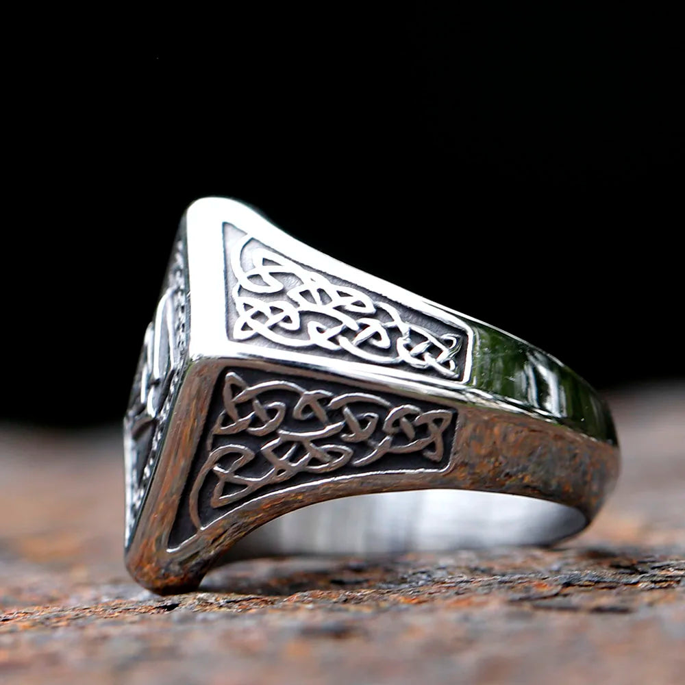 New Vintage 316L Stainless Steel Viking Valknut Amulet Ring Punk Women Men Unisex Jewelry For Party Gift Free Shipping