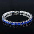 Rose Gold Silver Color 3mm 4mm 5mm Pink Blue Green Red Tennis Bracelet Bangle for Women Wedding Fashion Jewelry Party