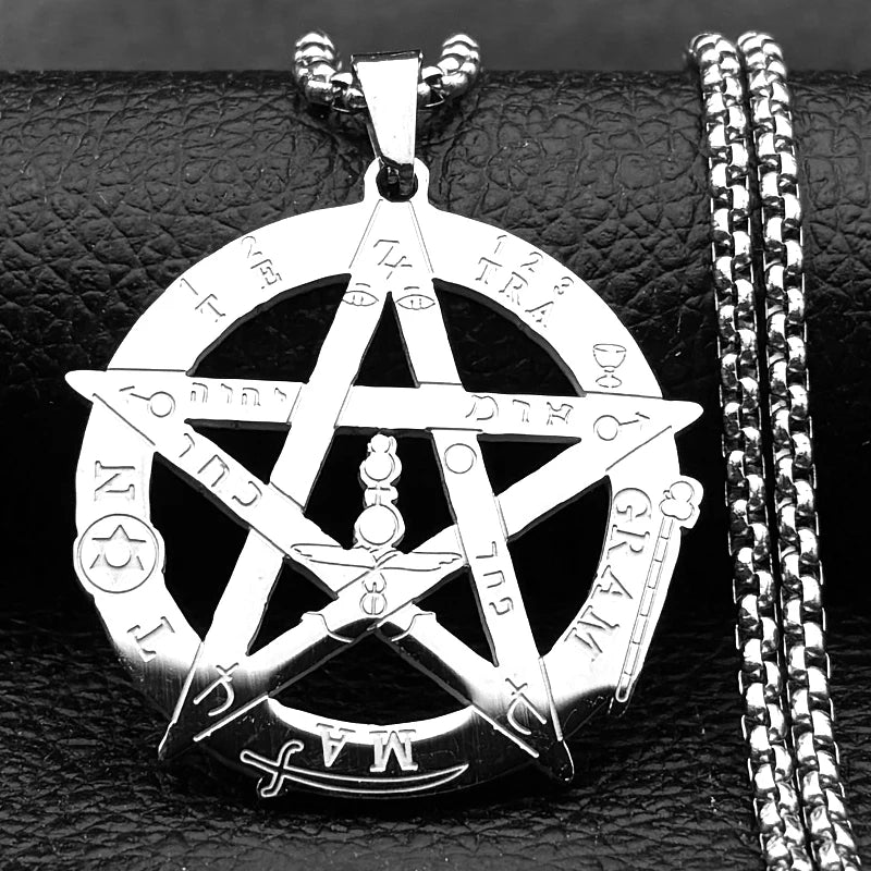 Solomon Pentagram Gold Pendant Necklace