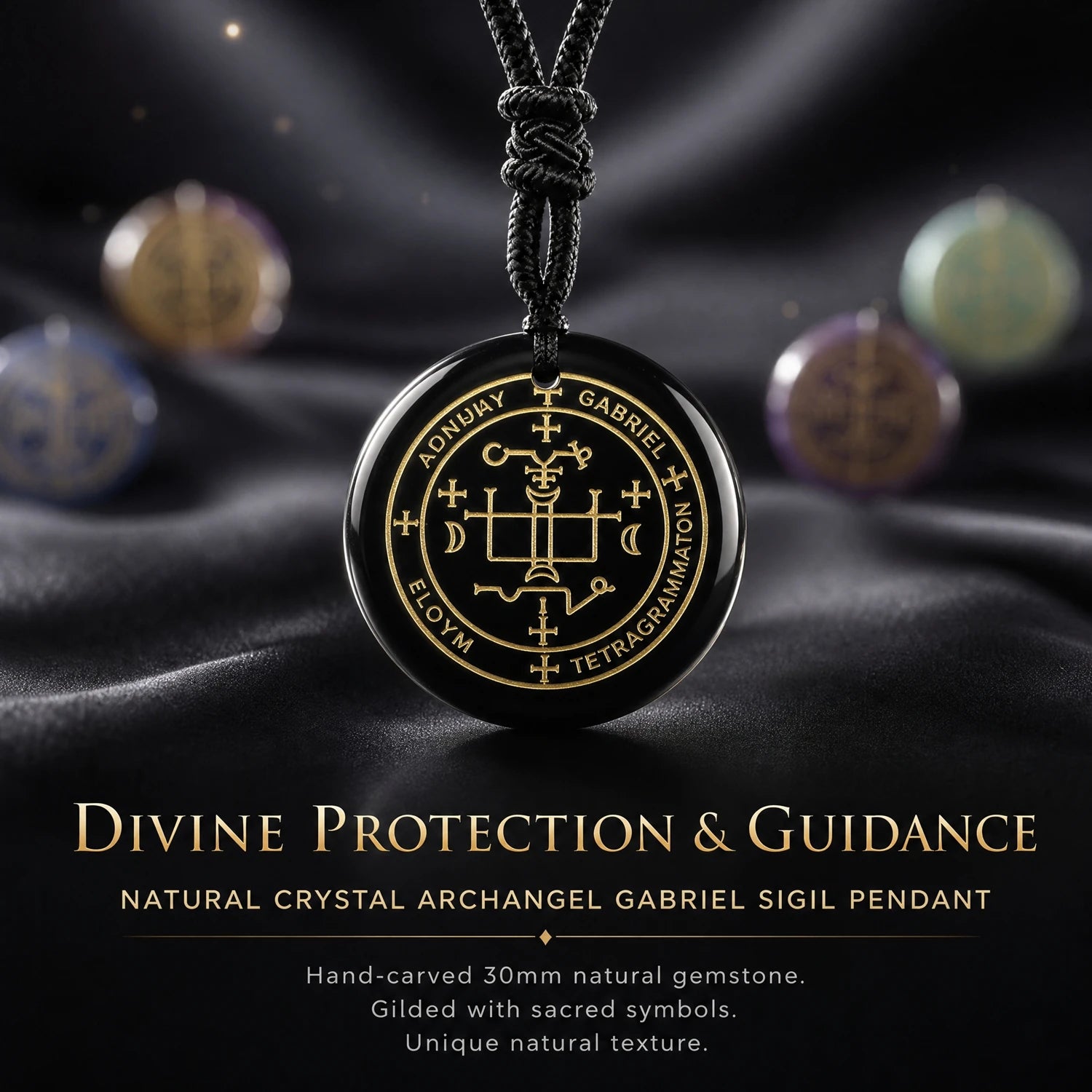 Iced Out Archangel Gabriel Pendant Necklace 30mm