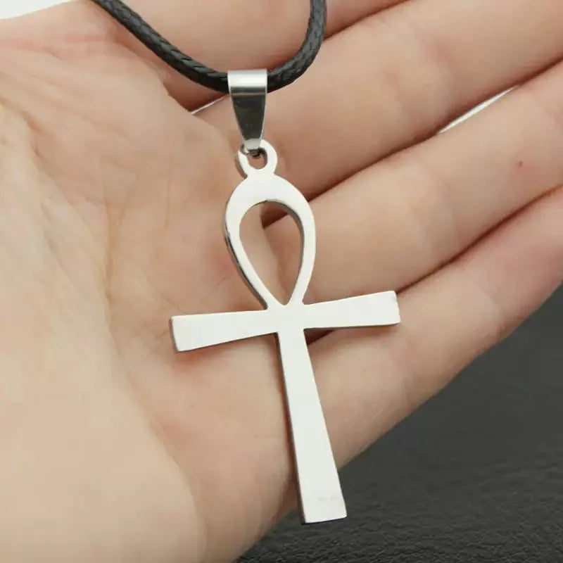 Ankh Cross Pendant Necklace — Stainless Steel