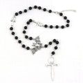 Gothic Bat Cross Rosary Necklace for Women Fashion Mystery Witch Jewelry Accessories Gift Silver Color Bat Charm Vampire Choker