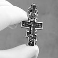 Vintage Jesus Cross Necklace Men's Stainless Steel Faith Christian Amulet Pendant Necklace Religious Male Jewelry Gift