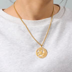Celtic Triskele Crescent Moon Pendant Necklace — Stainless Steel