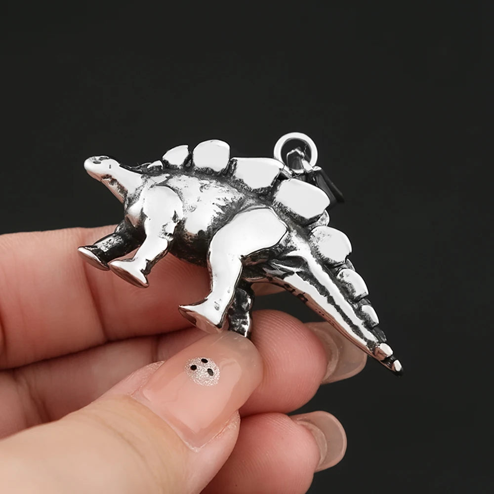 Dinosaur Pendant — Stainless Steel
