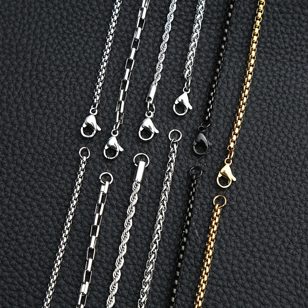 Lobster Gold Pendant 3MM Rolo 316L Gold/steel