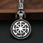 Nordic Steel Pendant Slavic Kolovrat 316L Vintage