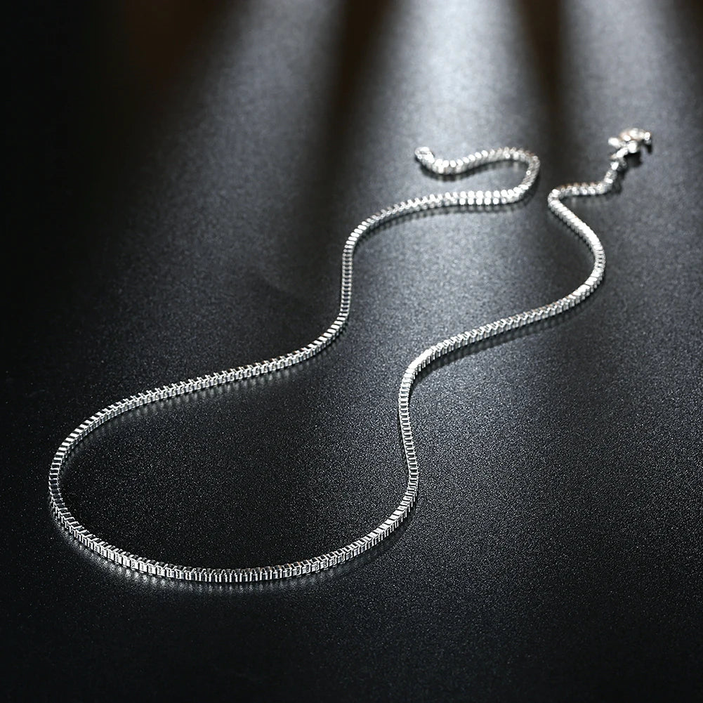 Hot 925 Sterling Silver Necklace 16-24 inches fine 2MM Box chain For man Women high quality Fashion party Jewelry Gifts