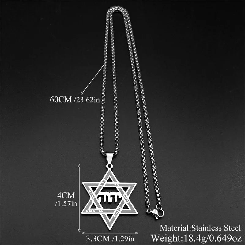 Star of David Tetragrammaton Necklace — Gold