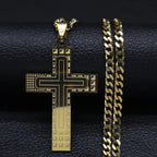 Cross Steel Pendant 316L Cuban Style Waterproof