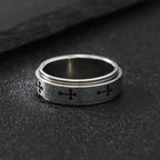 Cross Steel Ring 316L Rotating Finger