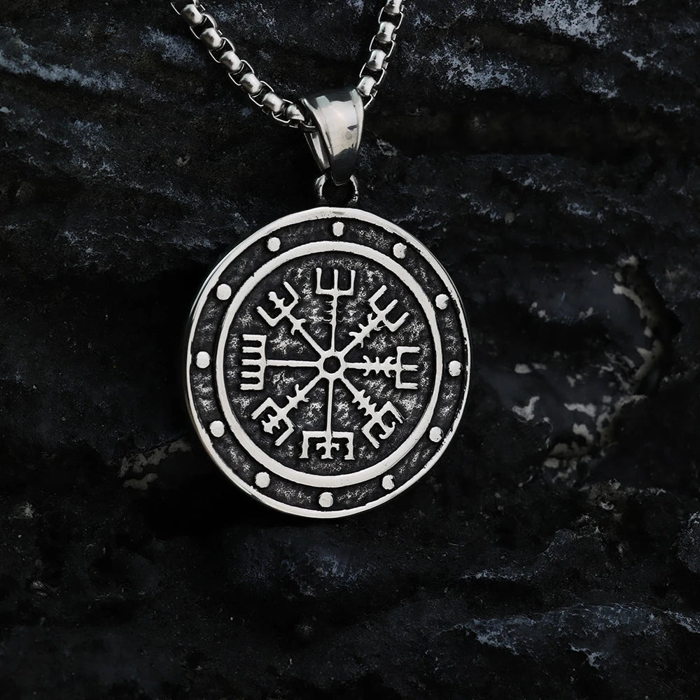 Vegvisir Norse Compass Pendant Necklace — Stainless Steel