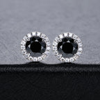 Iced Out Black Diamond Earrings — 925 Silver