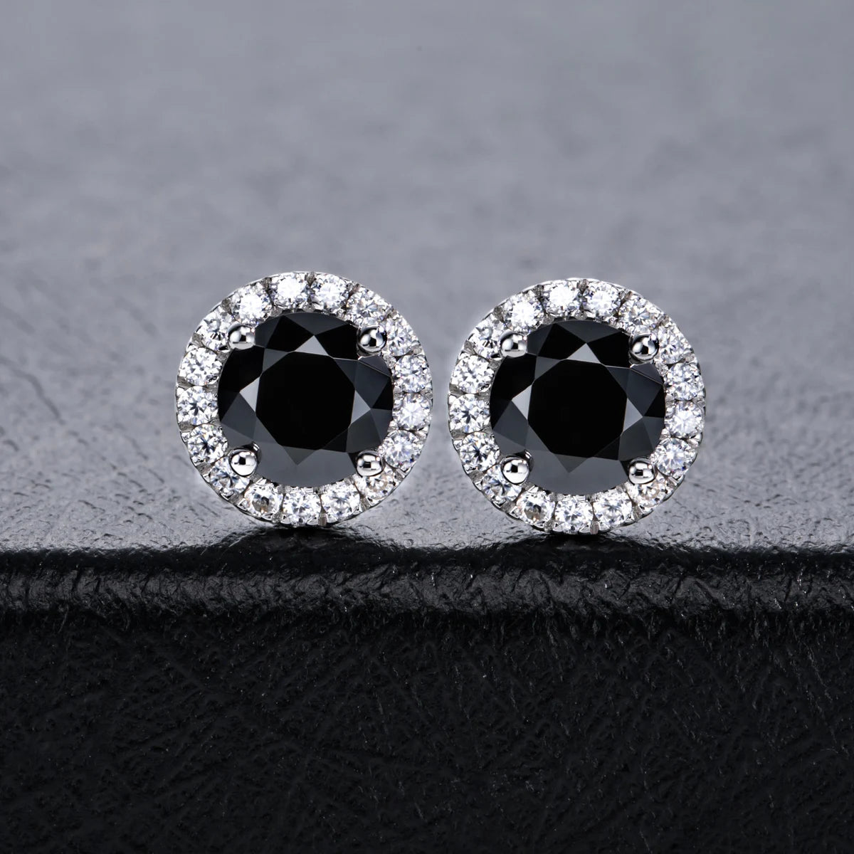Iced Out Black Diamond Earrings — 925 Silver