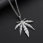 Maple Leaf Necklace Leaf Pendant Charm Chain Necklace Men Gift Jewelry Necklace Hip Hop Jewelry Glittery