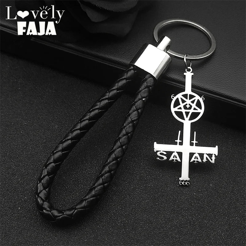 Cross Silver Jewelry Satan Inverted Pentagram