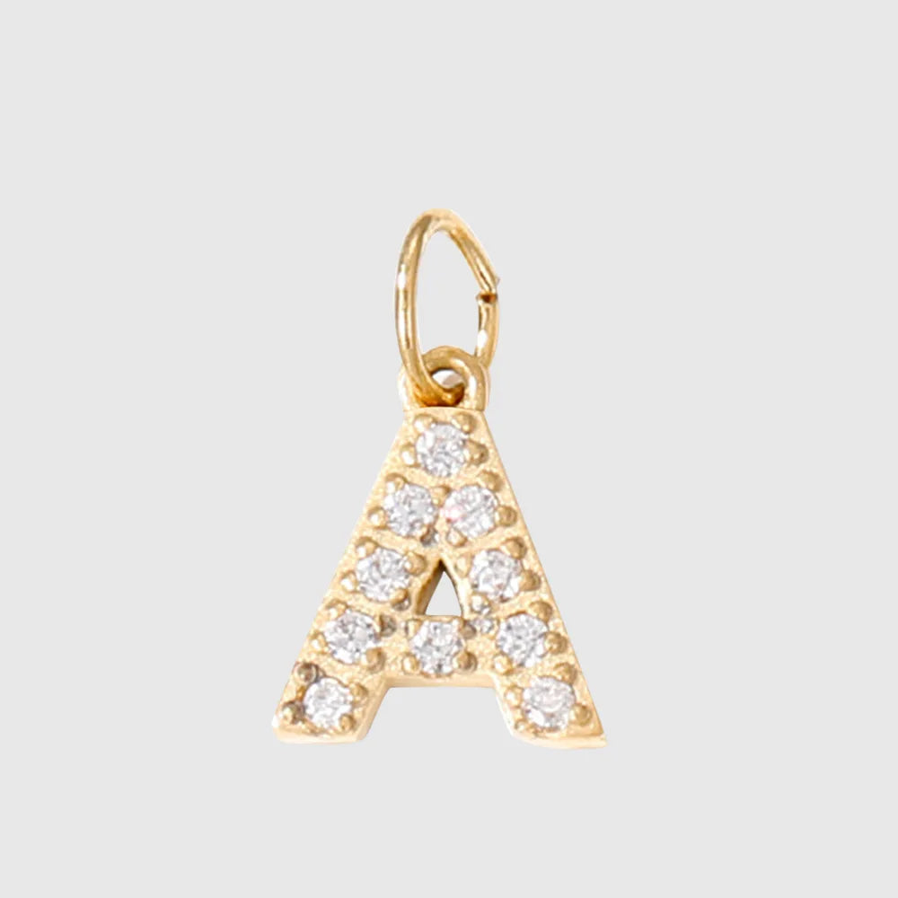 Letter Charm Pendant Necklace — Gold Iced