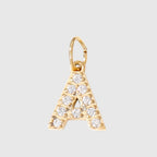 Letter Charm Pendant Necklace — Gold Iced
