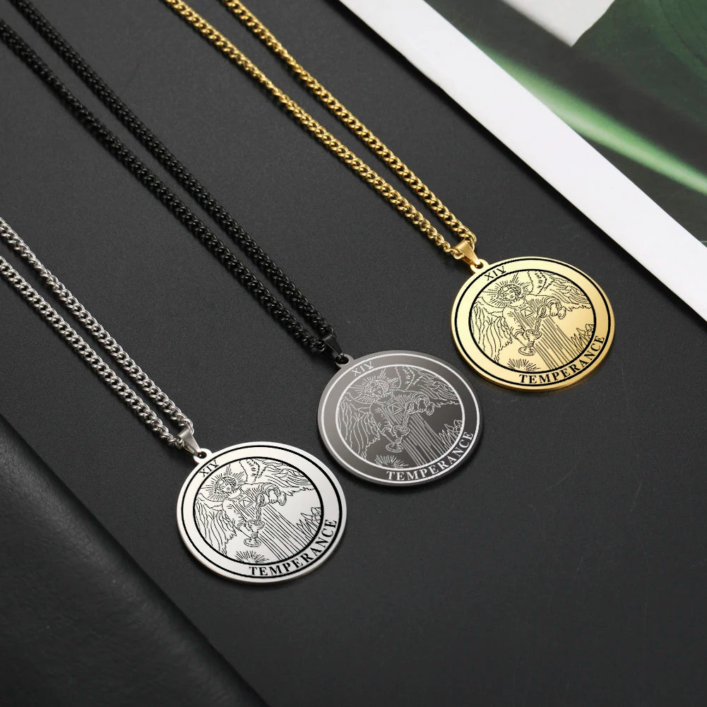 Tarot Card Pendant Necklace — Stainless Steel
