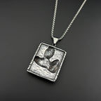 Raven Skull Silver Pendant Grim Reaper Plague