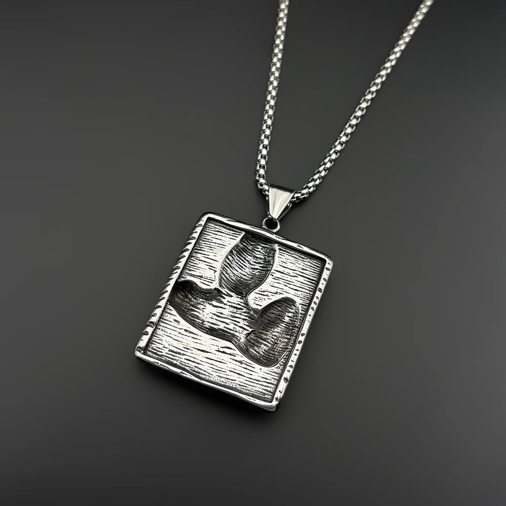 Raven Skull Silver Pendant Grim Reaper Plague