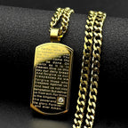 Lord's Prayer Bible Verse Jesus Cross Necklace — Stainless Steel