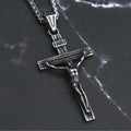 Vintage 316L Stainless Steel Jesus Cross Pendant Necklace Cross Orthodox Necklace Chain For Men Women Biker Amulet