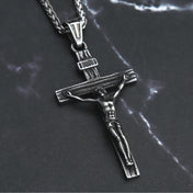 Vintage Jesus Cross Pendant Necklace — 316L Steel