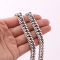 Silver Cuban Link Necklace 8-18mm — Silver