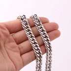 Silver Cuban Link Necklace 8-18mm — Silver