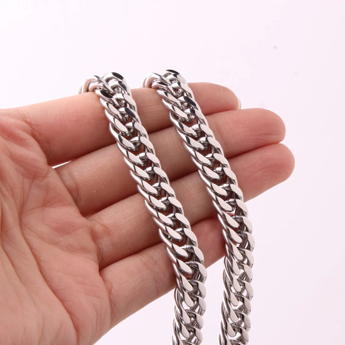 Silver Cuban Link Necklace 8-18mm — Silver