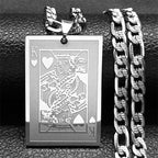 Poker King Spades Hearts K Pendant Necklace for Men Women Stainless Steel Gold Color Hip Hop Punk Necklaces Jewelry N7434S05