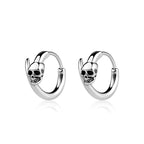 Skull Hoop Earrings Punk Party Men Women — 316L Stainless Steel