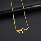 Unift Clear Zircon Zodiac Constellation Women Necklaces Star Sign Pisces Aries Taurus Pendant Fashion Horoscope Amulet Jewelry