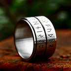 Viking Steel Ring Double Runes 316L Rotatable
