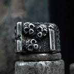 Men's Calvarium Skull Ring Gothic 316L Stainless Steel Biker Ring Motorcycle Band jewellery Party Gift OSR734