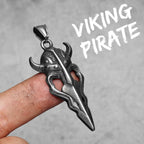 Viking Mask Men Necklaces With Pendant Stainless Steel Jewelry For Male Women Crow Helmet Punk  Accessories Gifts Wholesale