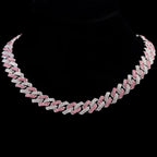 14 MM Prong Cuban Link Chain Necklace For Men Hip Hop Iced Out Bling Luxury Full Rhinestone Paved Necklace Rapper
