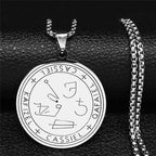 Angel Raziel Silver Pendant Necklace — Stainless Steel