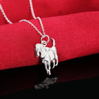 Fashion brand 925 Sterling Silver Necklace For Women luxury Wedding Jewelry elegant horse pendants chain neckalce