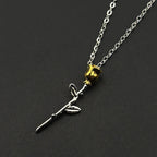 Two-Tone Rose Flower Pendant — 925 Silver