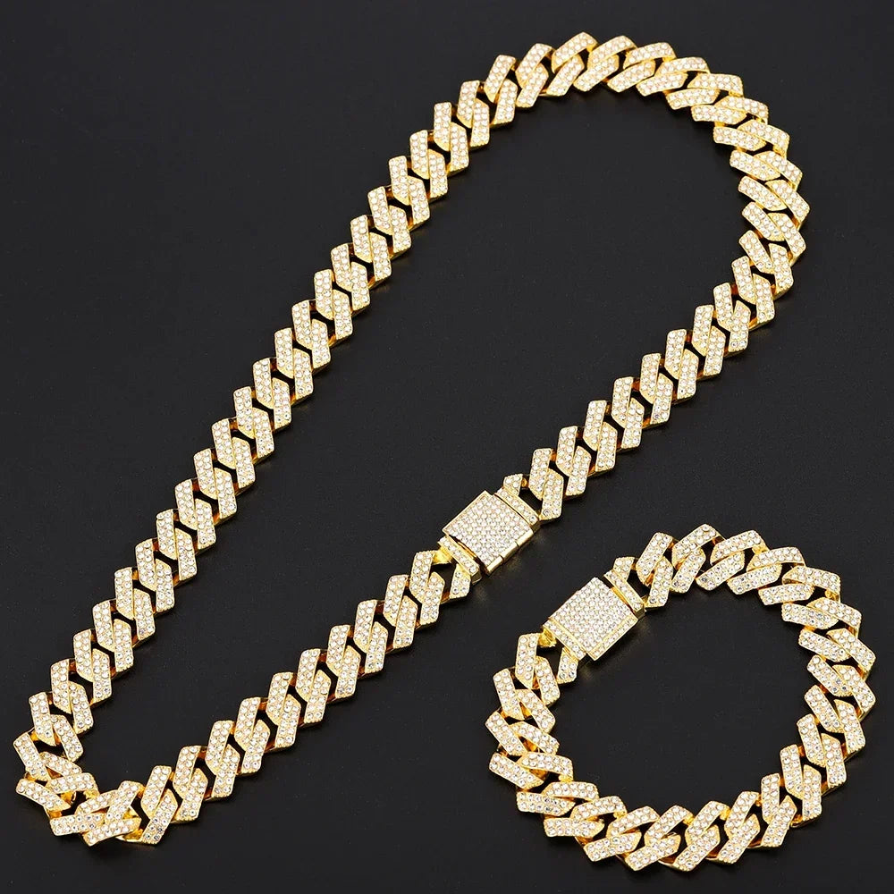 Iced Out Cuban Chain Set — 16mm