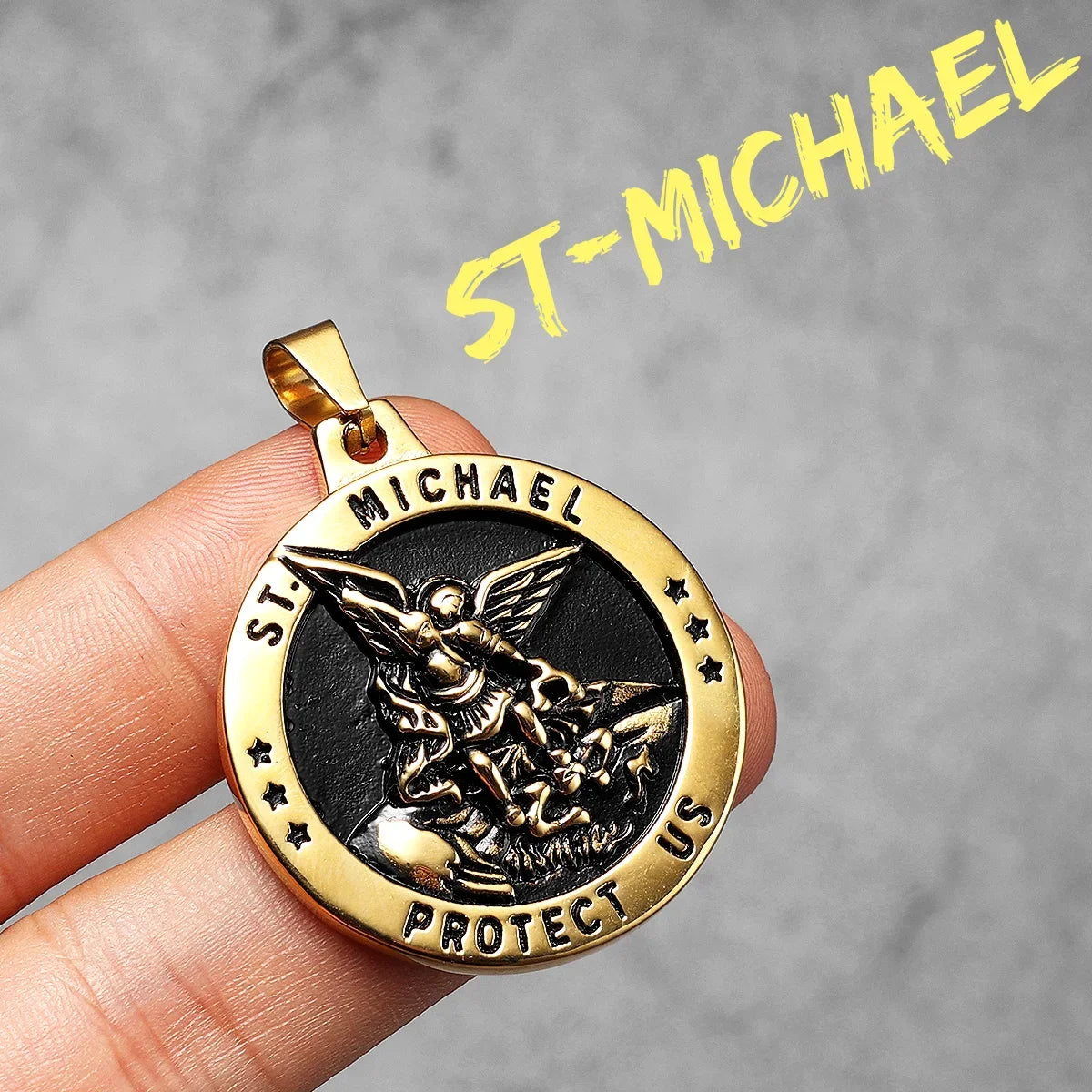 Arch Angel St.Michael Men Necklaces Stainless Steel Pendant Chain Powerful Amulet Vintage Cool Women Jewelry Gifts