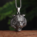 Domineering Ferocious Tiger Head Pendant Stainless Steel Animal Necklace Men's Punk Trend Cool Jewelry Boy Gift