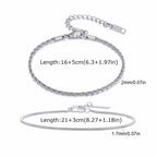 Vnox 2pcs/Set Cuban Figaro Rope Snake Chain Bracelet Set for Men Boys, Gold Black Silver Color Stainless Steel Wristband Jewelry